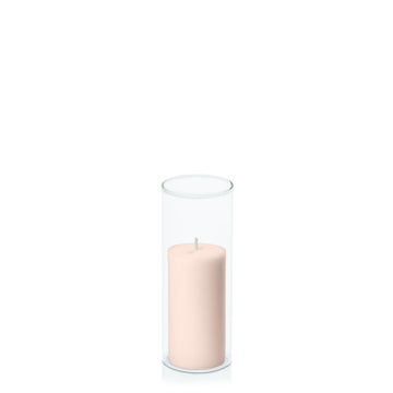 Nude 5cm x 10cm Pillar in 5.8cm x 15cm Glass Pack of 1