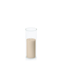 Sandstone 5cm x 10cm Pillar in 5.8cm x 15cm Glass