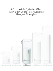 Sapphire 5cm x 10cm Pillar in 5.8cm x 15cm Glass Pack of 1