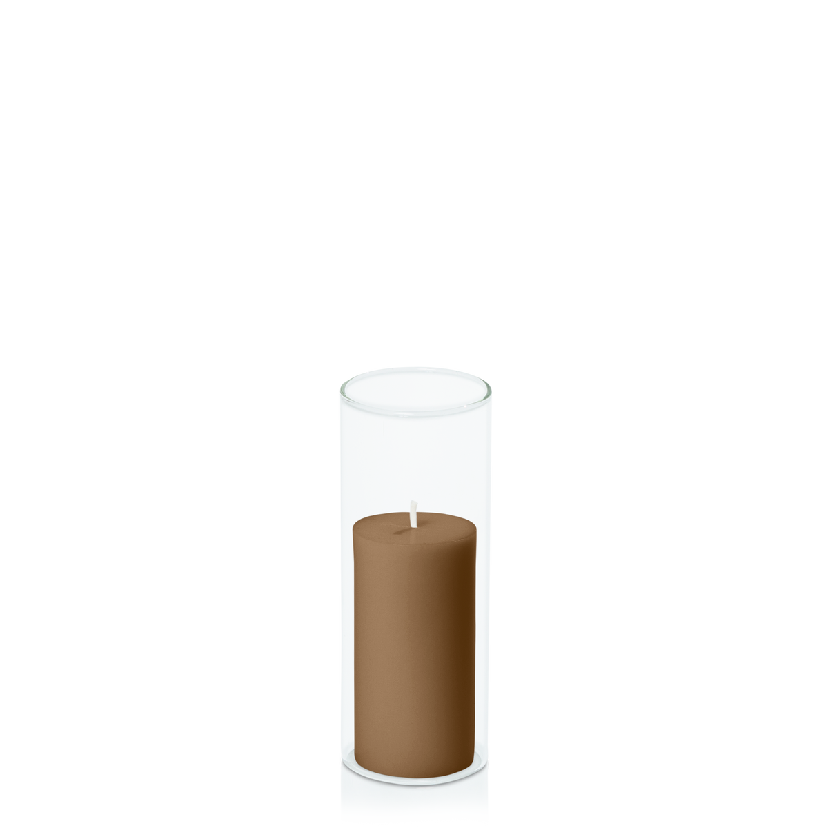 Tiramisu 5cm x 10cm Pillar in 5.8cm x 15cm Glass Pack of 1