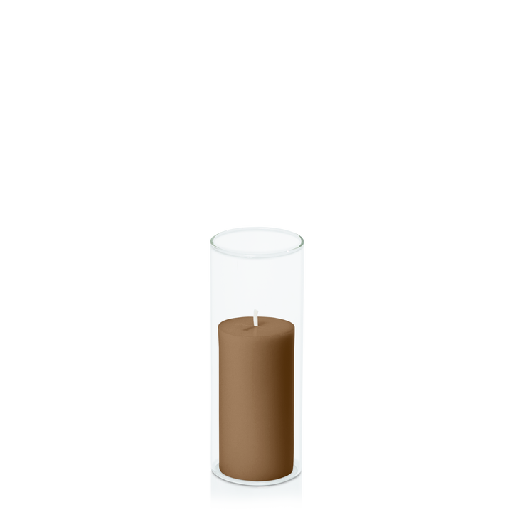Tiramisu 5cm x 10cm Pillar in 5.8cm x 15cm Glass Pack of 1