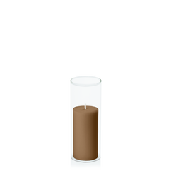 Tiramisu 5cm x 10cm Pillar in 5.8cm x 15cm Glass Pack of 1