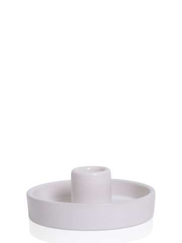 White 65cm Taper Candles with Medium White Amara Ceramic Holders and Sleeves - Set of 6