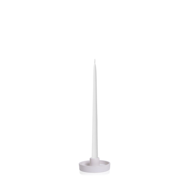 White 35cm Taper Candles with Medium White Amara Ceramic Holders - Set of 12 Pack of 12