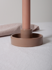 Mocha Amara Ceramic Candle Holder - Small Pack of 1