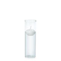 White 4cm Event Floating Candle in 5.8cm x 20cm Glass