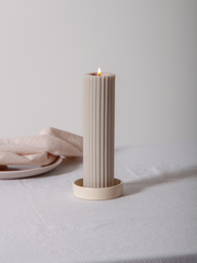 Alabaster Zara Ceramic Pillar Candle Holder - Small Pack of 1
