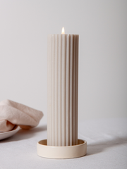 Alabaster Zara Ceramic Pillar Candle Holder - Small Pack of 1
