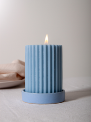 Bermuda Zara Ceramic Pillar Candle Holder - Small Pack of 1