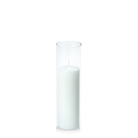 White 5cm x 15cm Event Pillar in 5.8cm x 20cm Glass