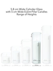 White 5cm x 15cm Event Pillar in 5.8cm x 20cm Glass Pack of 1