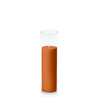 Baked Clay 5cm x 15cm Pillar in 5.8cm x 20cm Glass