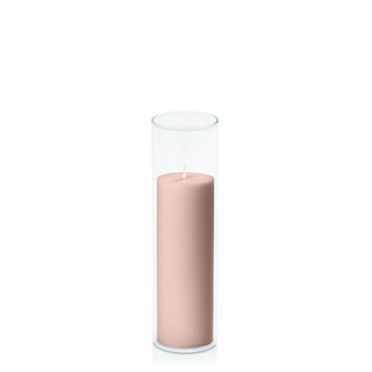 Heritage Rose 5cm x 15cm Pillar in 5.8cm x 20cm Glass Pack of 1