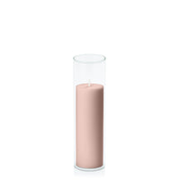 Heritage Rose 5cm x 15cm Pillar in 5.8cm x 20cm Glass
