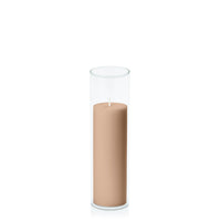 Latte 5cm x 15cm Pillar in 5.8cm x 20cm Glass