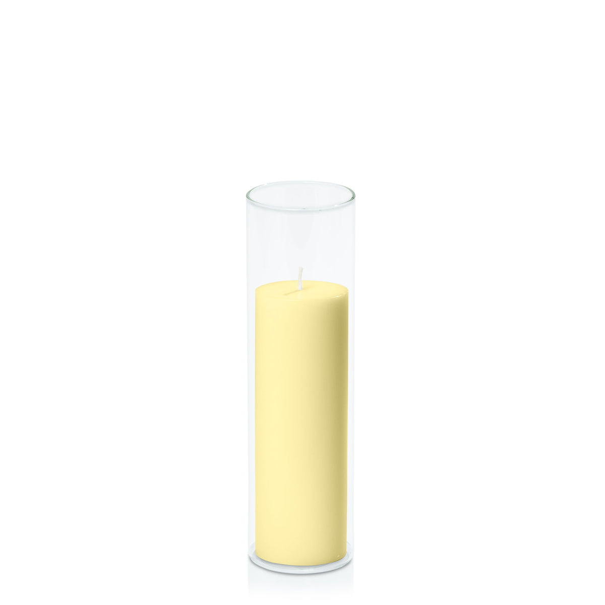 Lemon 5cm x 15cm Pillar in 5.8cm x 20cm Glass Pack of 1
