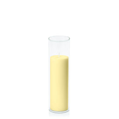 Lemon 5cm x 15cm Pillar in 5.8cm x 20cm Glass Pack of 1