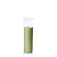 Matcha 5cm x 15cm Pillar in 5.8cm x 20cm Glass