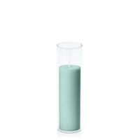 Sage Green 5cm x 15cm Pillar in 5.8cm x 20cm Glass