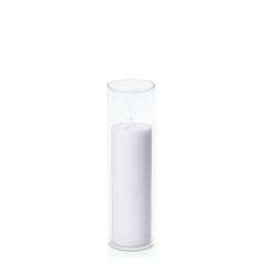 Silver Grey 5cm x 15cm Pillar in 5.8cm x 20cm Glass Pack of 1