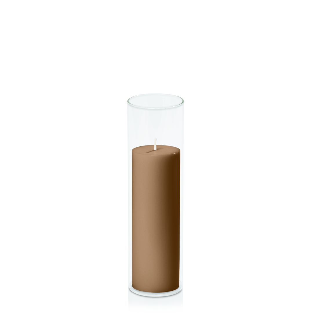 Tiramisu 5cm x 15cm Pillar in 5.8cm x 20cm Glass Pack of 1