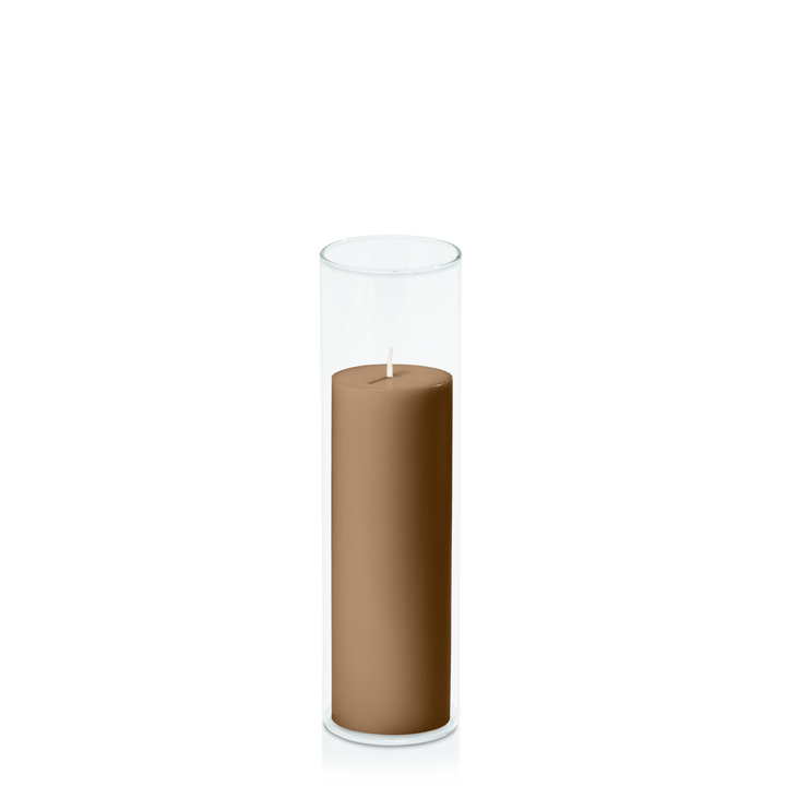 Tiramisu 5cm x 15cm Pillar in 5.8cm x 20cm Glass Pack of 1