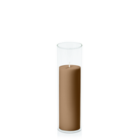 Tiramisu 5cm x 15cm Pillar in 5.8cm x 20cm Glass