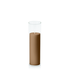 Tiramisu 5cm x 15cm Pillar in 5.8cm x 20cm Glass Pack of 1