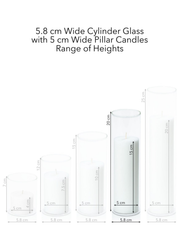 Watermelon 5cm x 15cm Pillar in 5.8cm x 20cm Glass Pack of 1