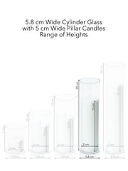 White 5cm x 15cm Pillar in 5.8cm x 20cm Glass Pack of 1