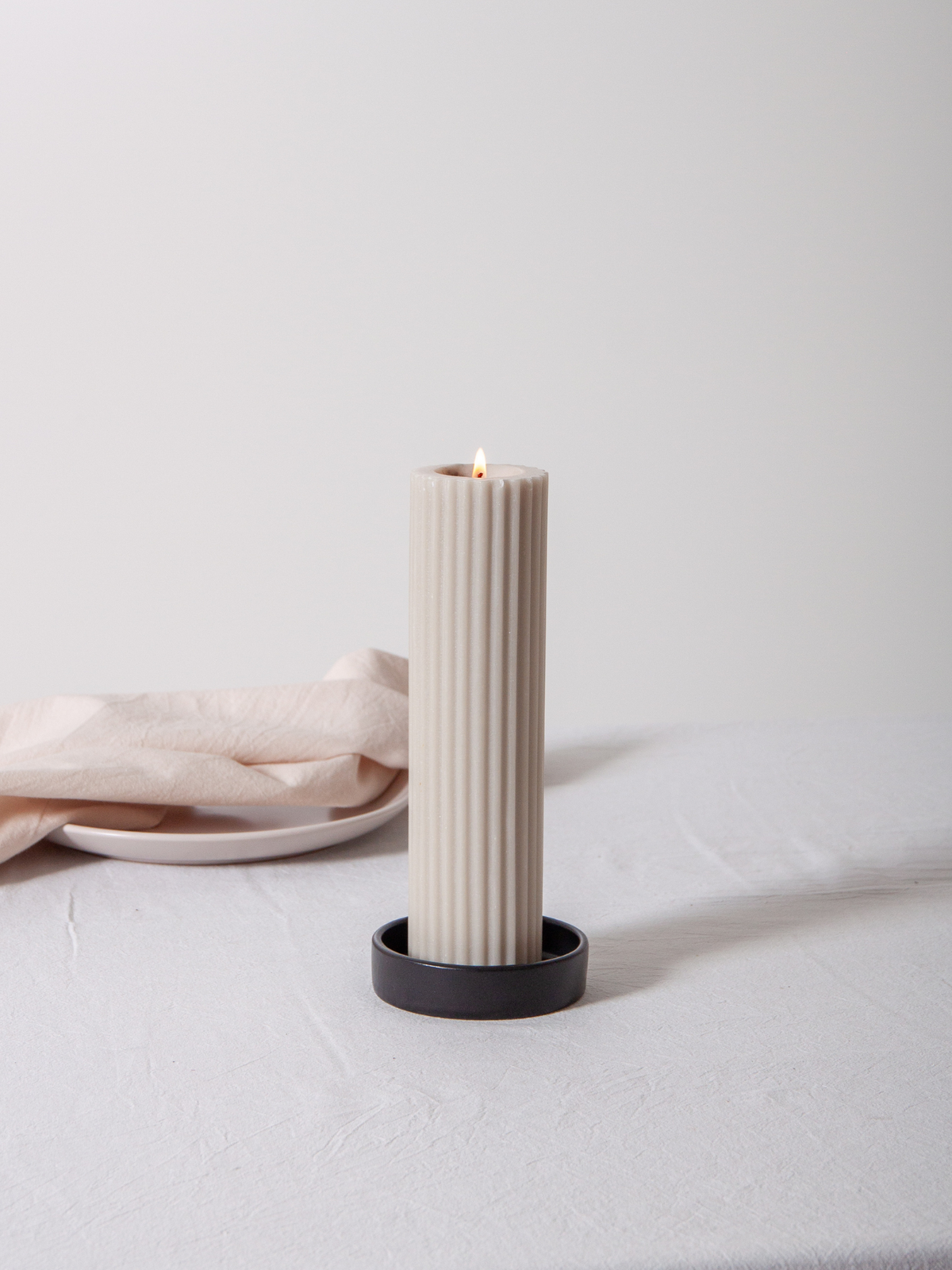 Ink Zara Ceramic Pillar Candle Holder - Small Pack of 1
