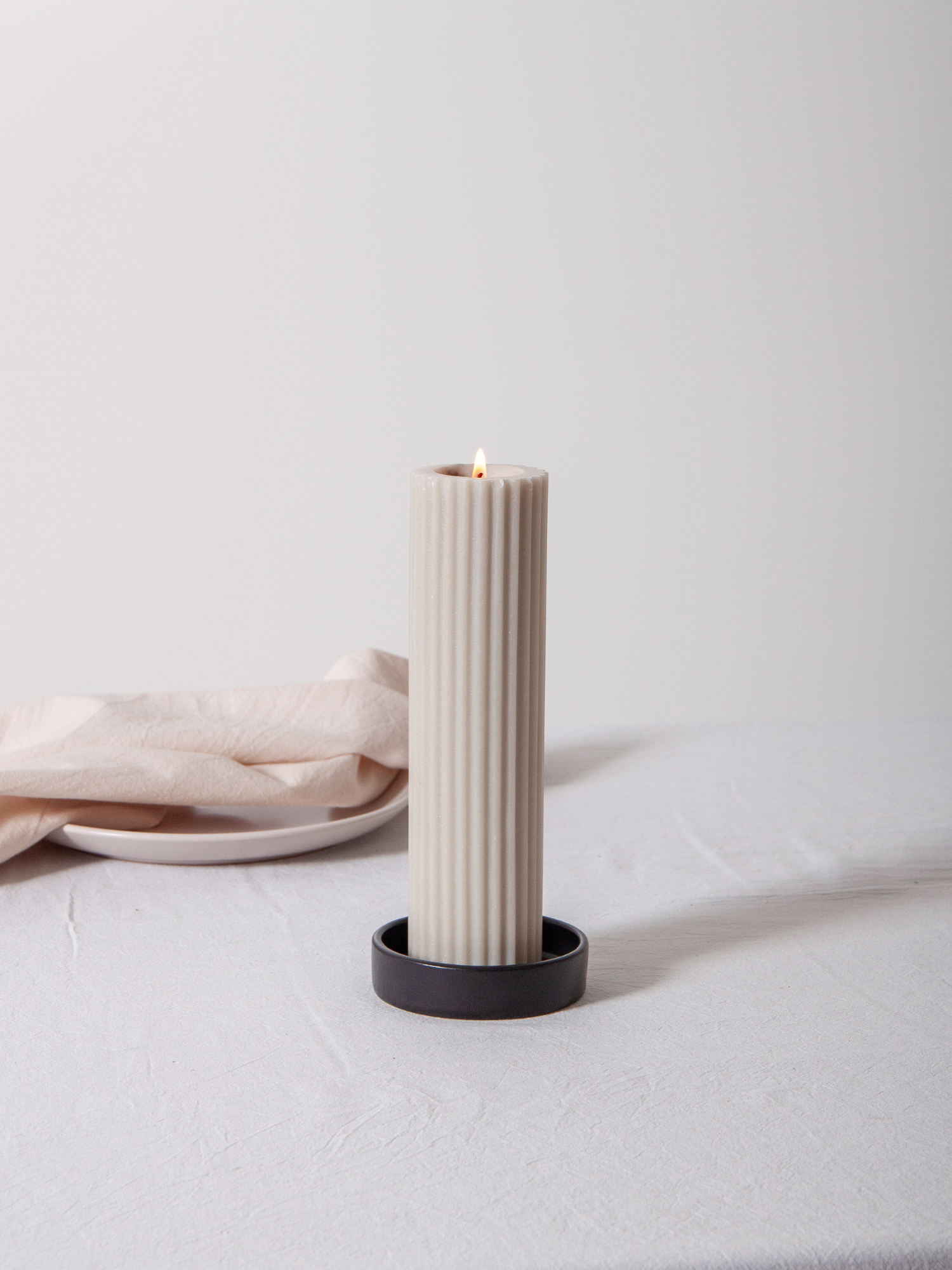 Ink Zara Ceramic Pillar Candle Holder - Small Pack of 1
