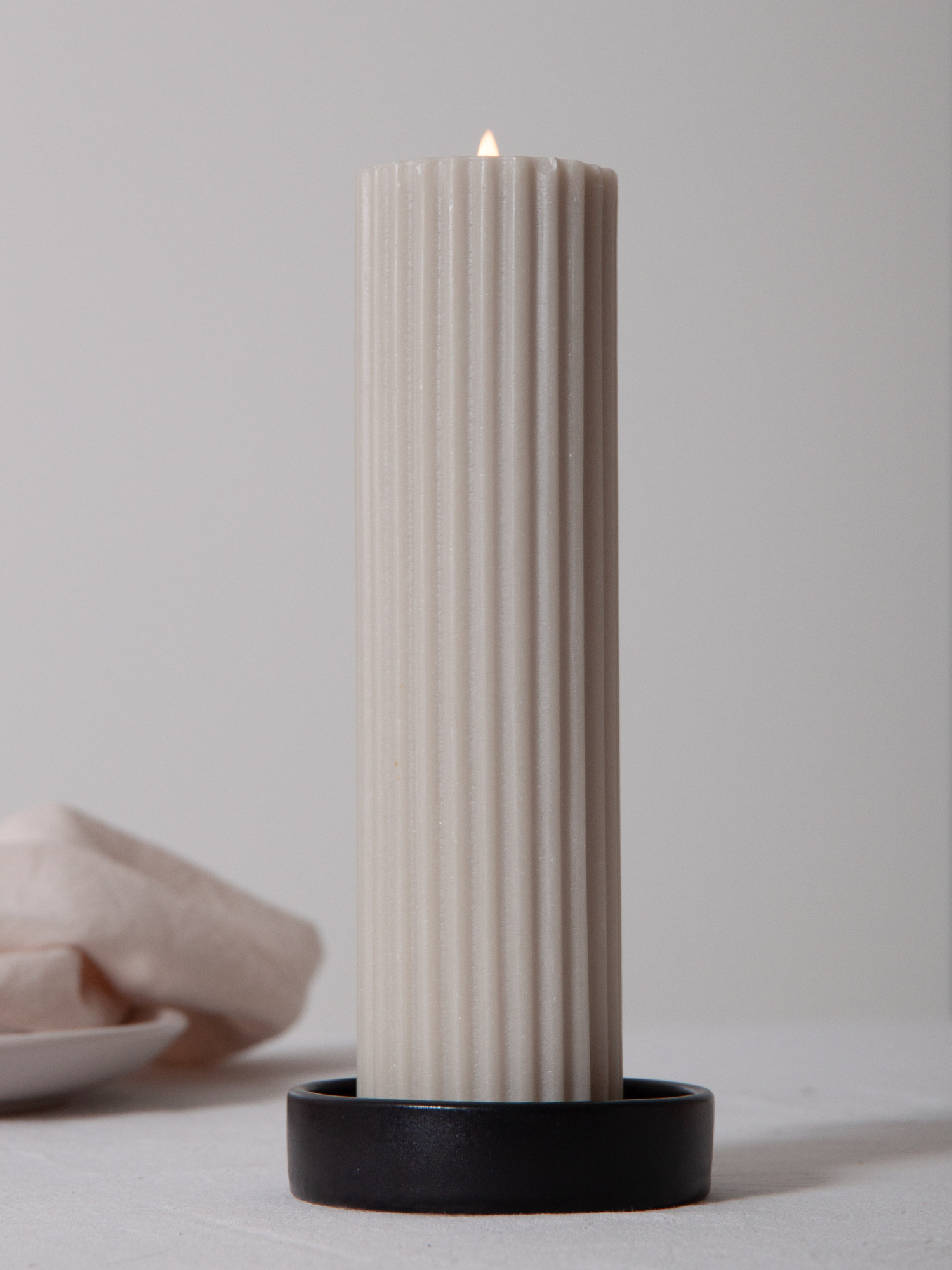 Ink Zara Ceramic Pillar Candle Holder - Small Pack of 1