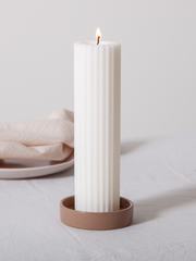 Mocha Zara Ceramic Pillar Candle Holder - Small Pack of 1