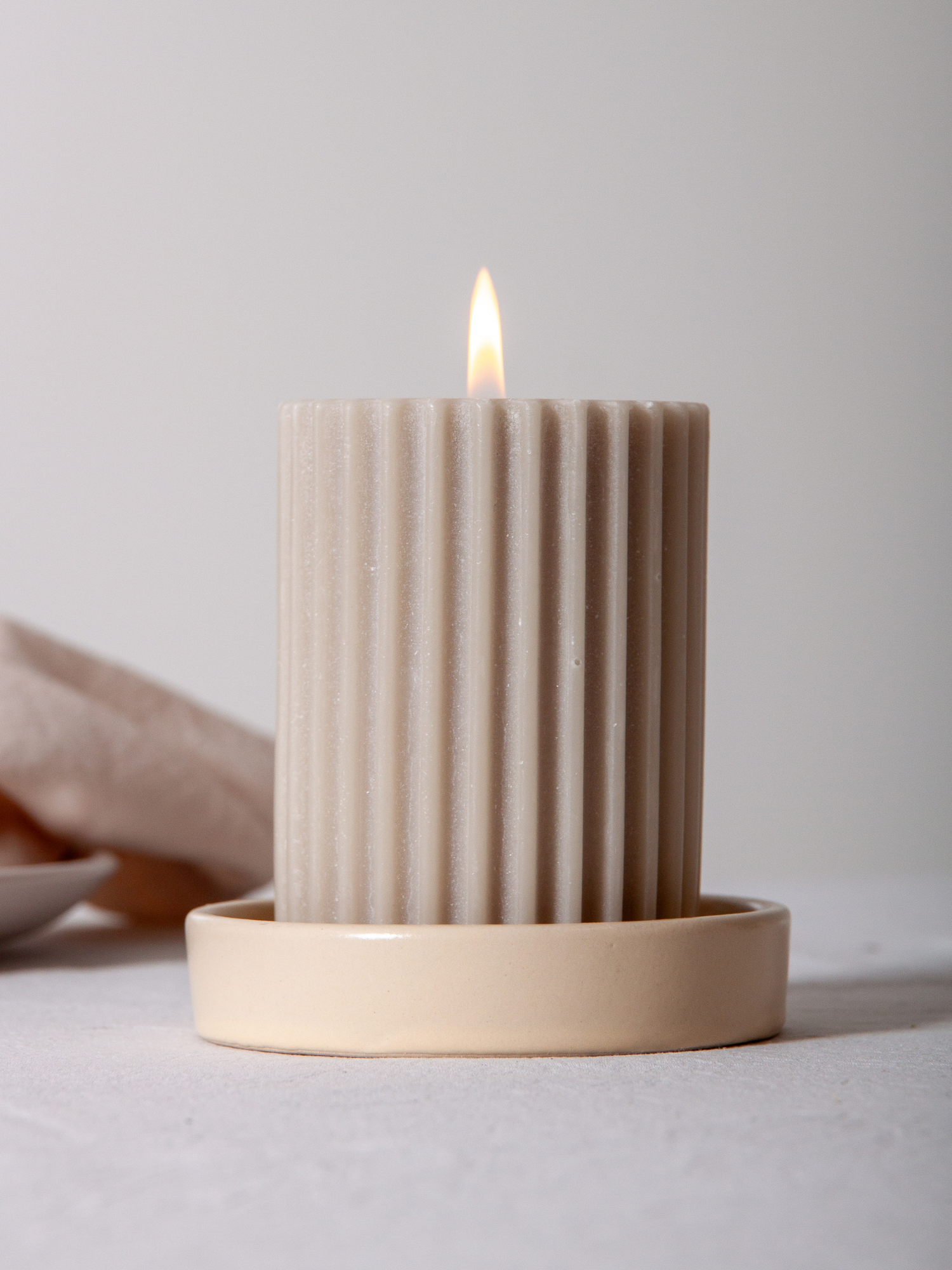 Alabaster Zara Ceramic Pillar Candle Holder - Medium Pack of 1