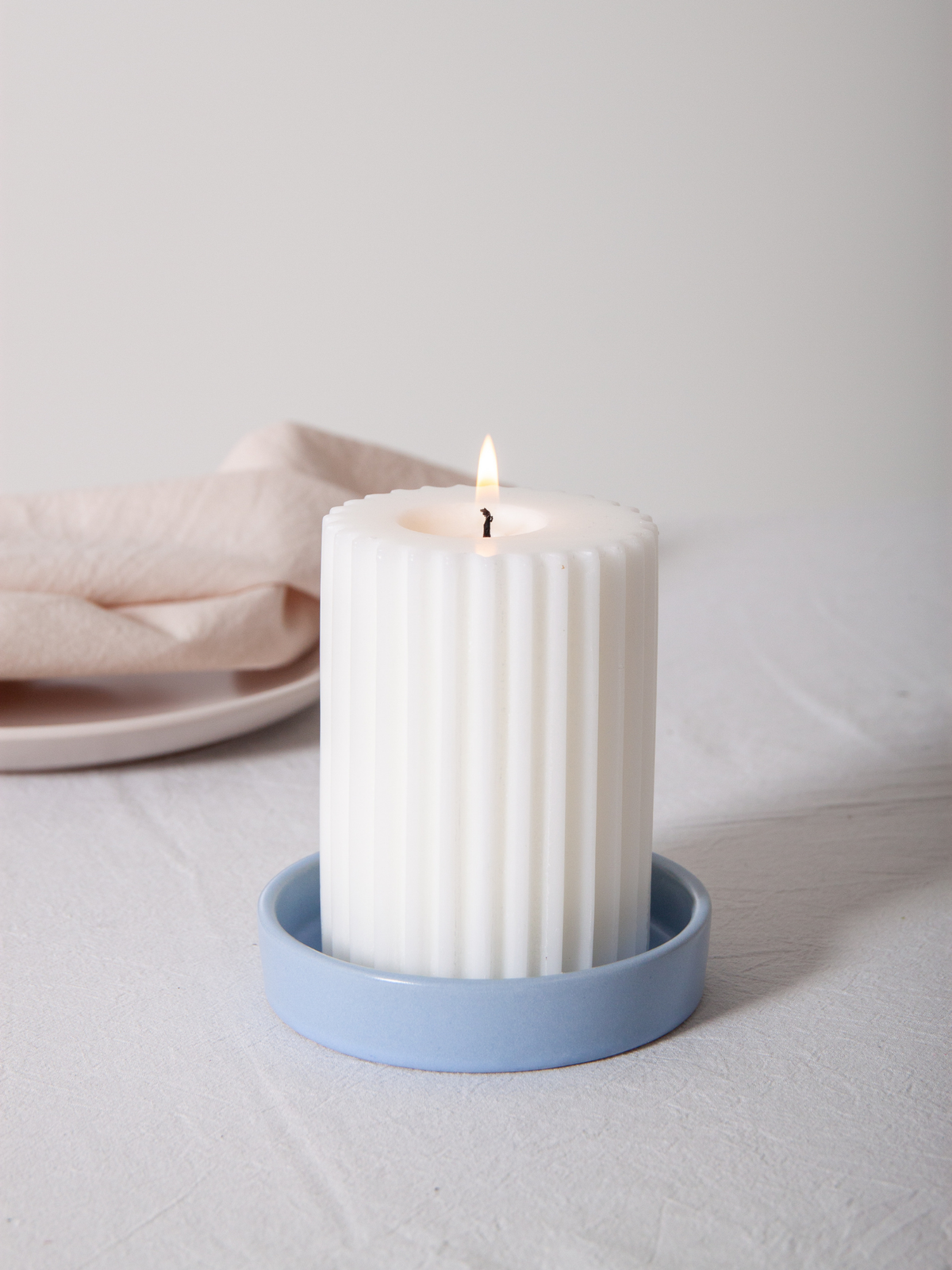 Bermuda Zara Ceramic Pillar Candle Holder - Medium Pack of 1