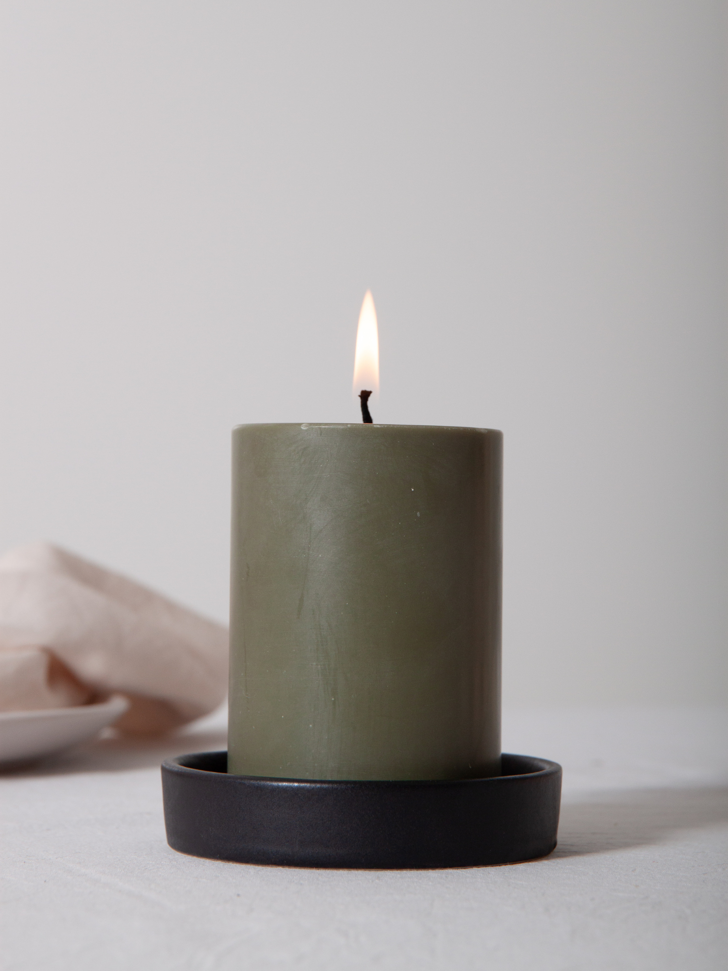Ink Zara Ceramic Pillar Candle Holder - Medium Pack of 1