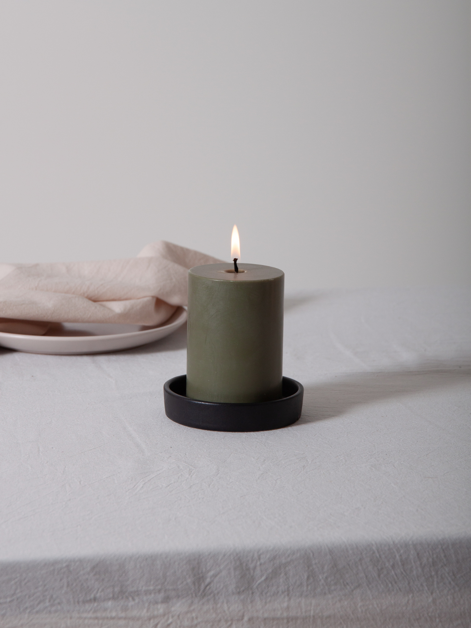 Ink Zara Ceramic Pillar Candle Holder - Medium Pack of 1