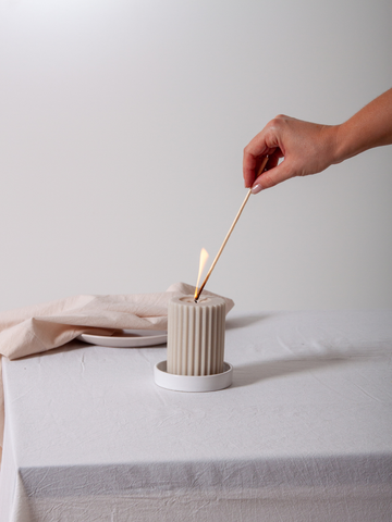 Lace Zara Ceramic Pillar Candle Holder - Medium Pack of 1