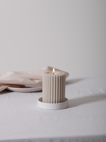 Lace Zara Ceramic Pillar Candle Holder - Medium Pack of 1