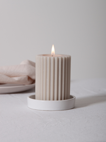 Lace Zara Ceramic Pillar Candle Holder - Medium Pack of 1