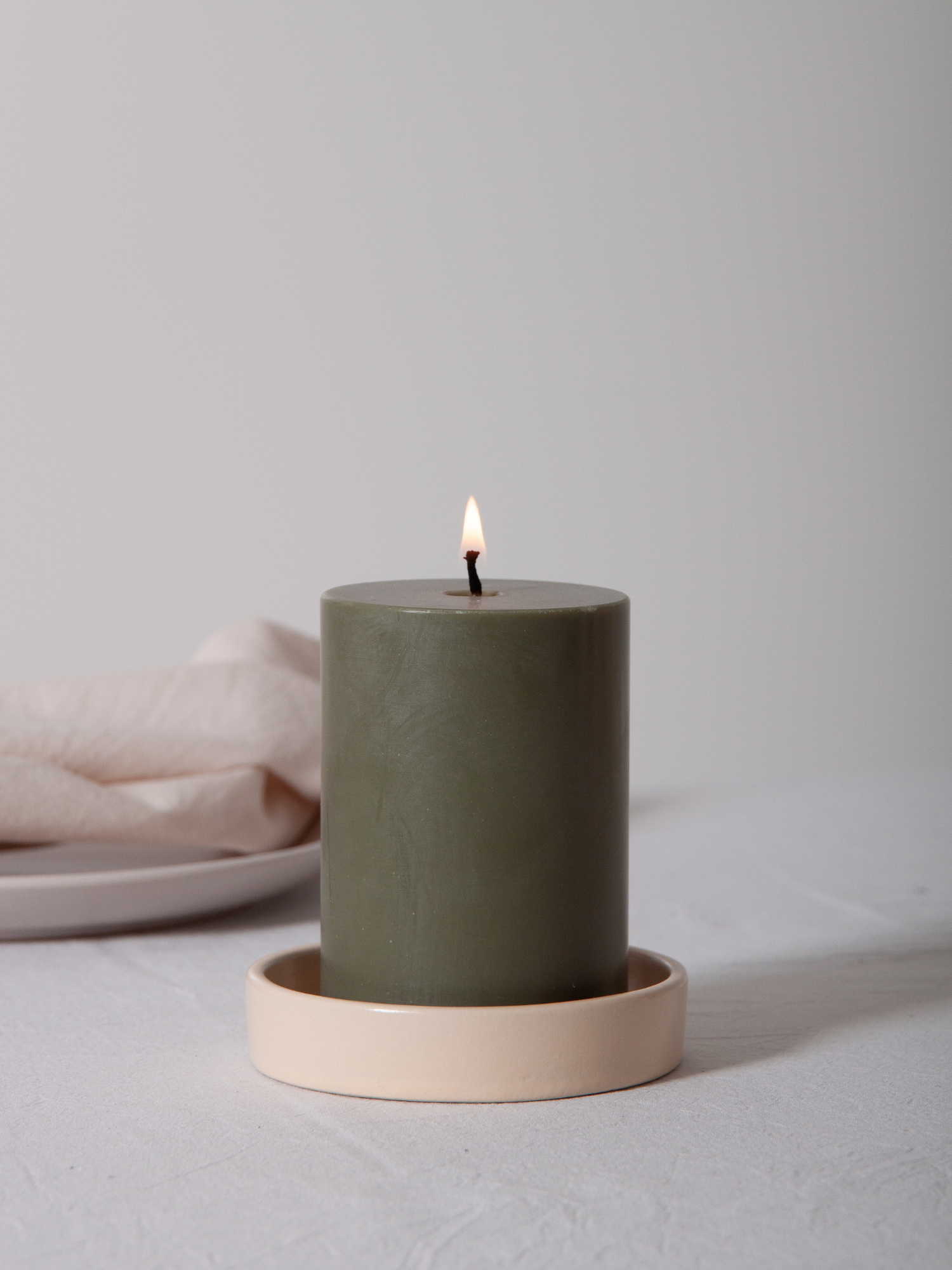 Macaron Zara Ceramic Pillar Candle Holder - Medium Pack of 1