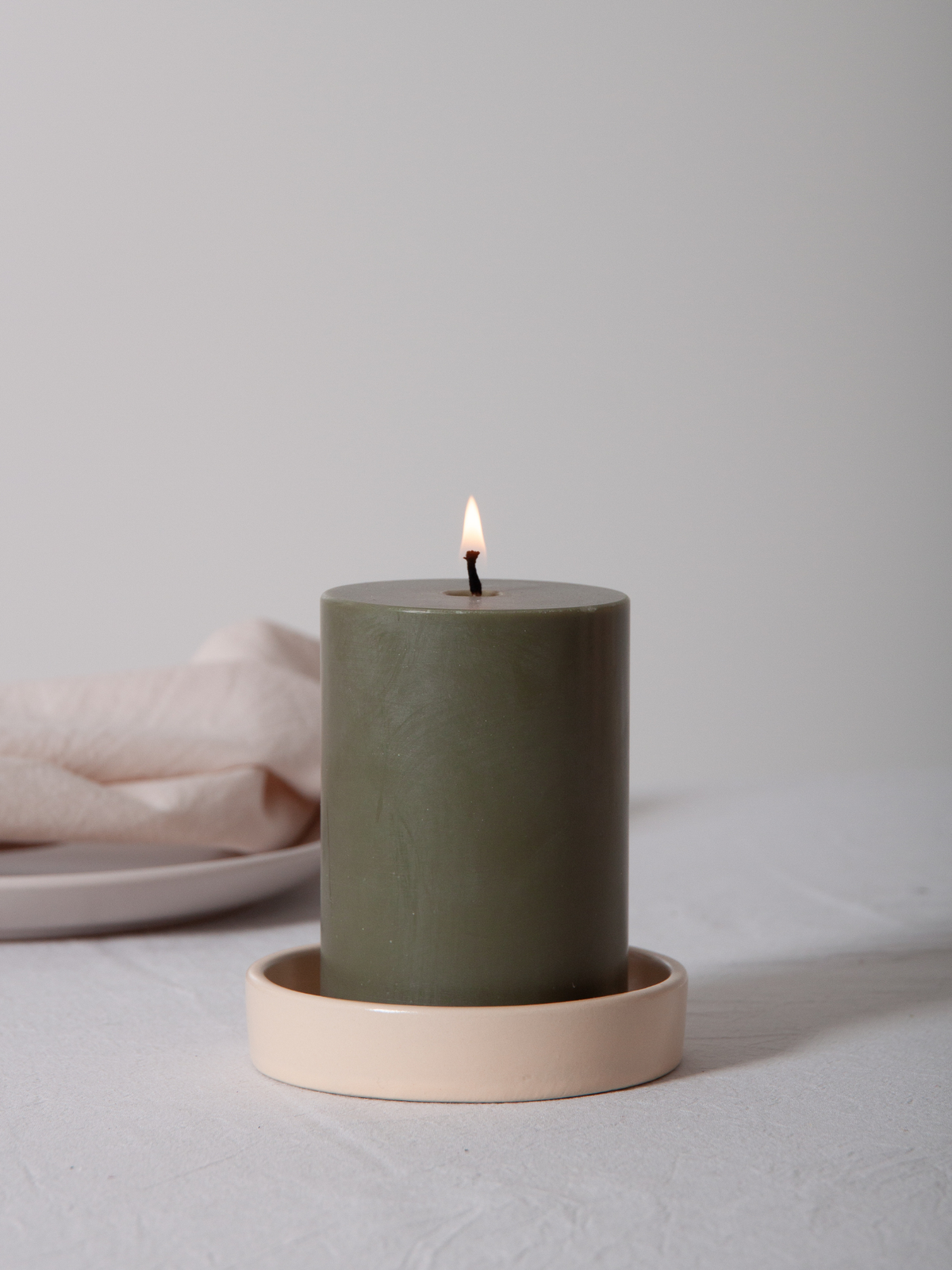 Macaron Zara Ceramic Pillar Candle Holder - Medium Pack of 1