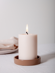 Mocha Zara Ceramic Pillar Candle Holder - Medium Pack of 1
