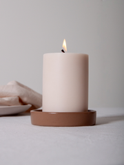 Mocha Zara Ceramic Pillar Candle Holder - Medium Pack of 1
