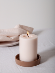 Mocha Zara Ceramic Pillar Candle Holder - Medium Pack of 1