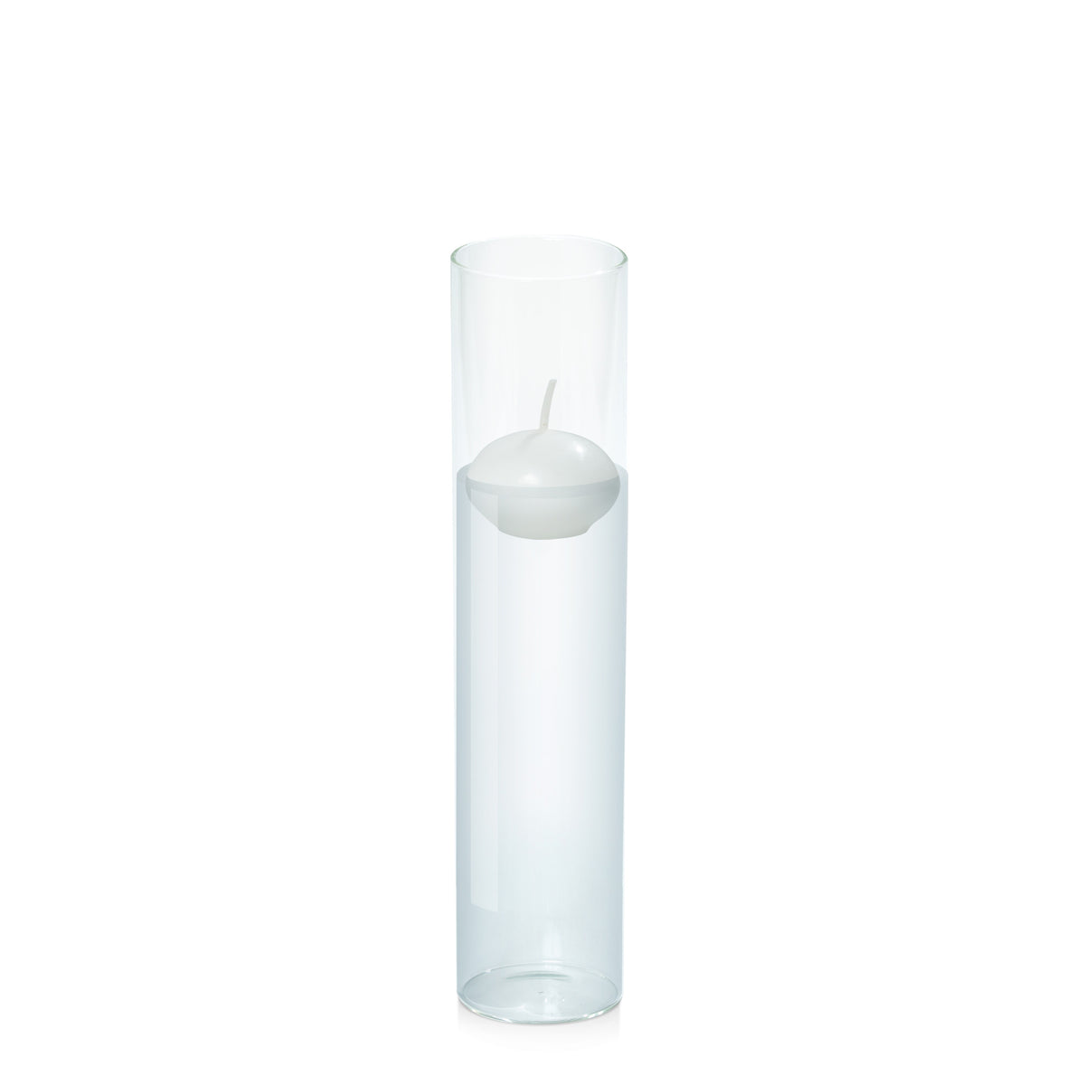 White 4cm Event Floating Candle in 5.8cm x 25cm Glass Pack of 1