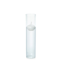 White 4cm Event Floating Candle in 5.8cm x 25cm Glass Pack of 1