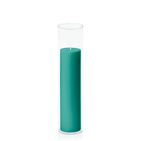 Emerald Green 5cm x 20cm Pillar in 5.8cm x 25cm Glass