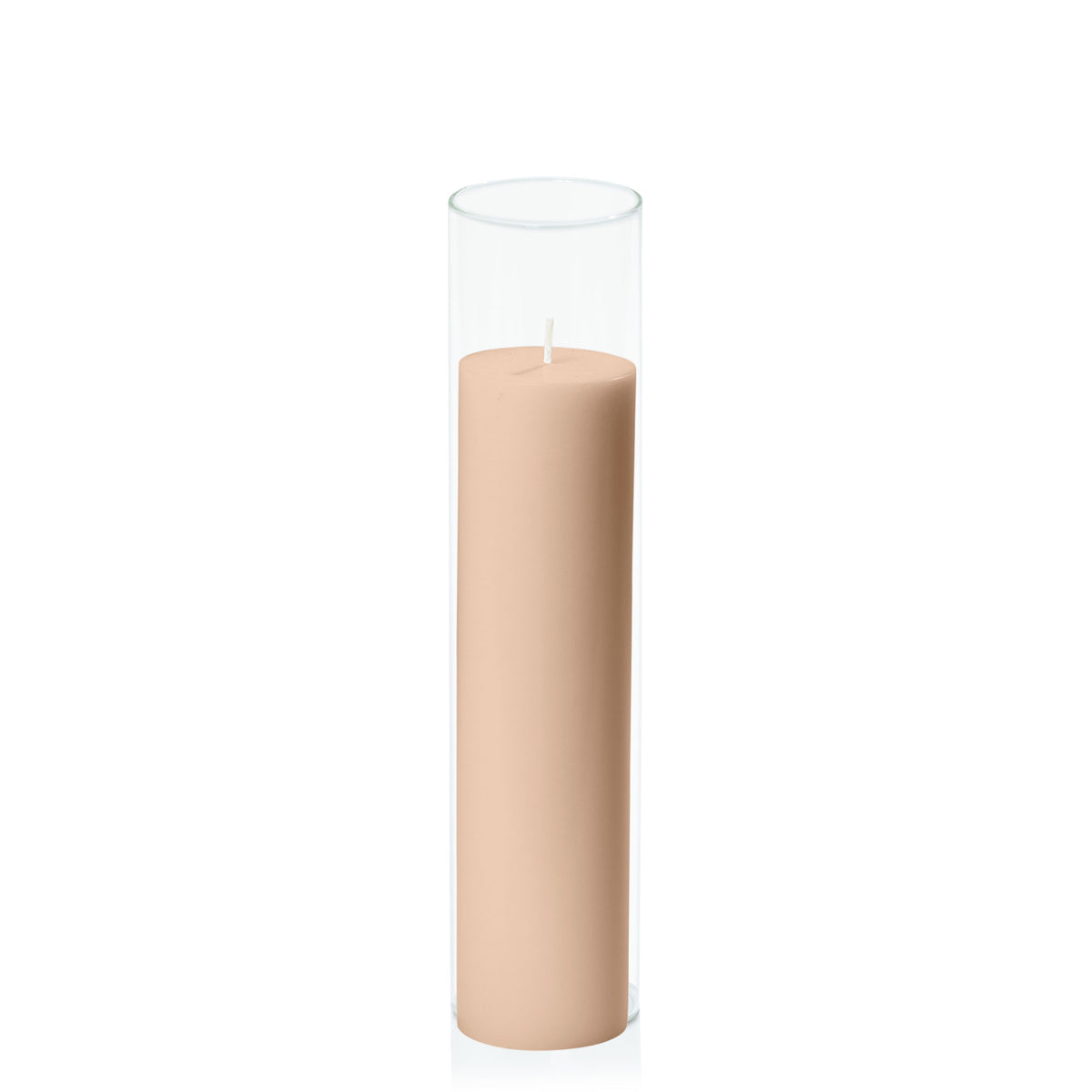 Latte 5cm x 20cm Pillar in 5.8cm x 25cm Glass Pack of 1